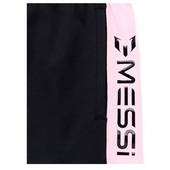 Messi Girls Athletic Logo Tape 2 Shorts elasticized waist blue black S 6-6X NEW - Picture 5 of 5